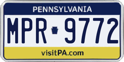 PA license plate MPR9772
