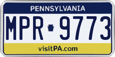 PA license plate MPR9773