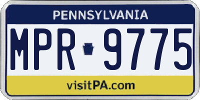 PA license plate MPR9775