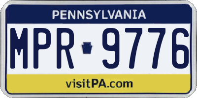 PA license plate MPR9776