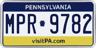 PA license plate MPR9782