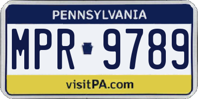 PA license plate MPR9789