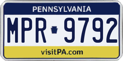 PA license plate MPR9792