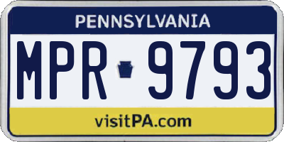PA license plate MPR9793