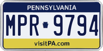 PA license plate MPR9794