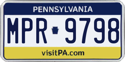 PA license plate MPR9798