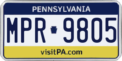 PA license plate MPR9805