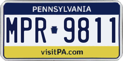 PA license plate MPR9811