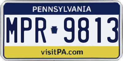 PA license plate MPR9813