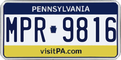 PA license plate MPR9816