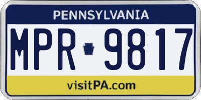 PA license plate MPR9817