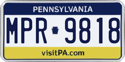 PA license plate MPR9818