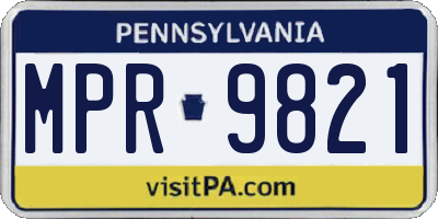 PA license plate MPR9821