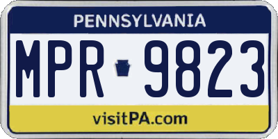 PA license plate MPR9823