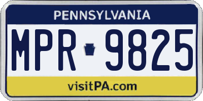 PA license plate MPR9825