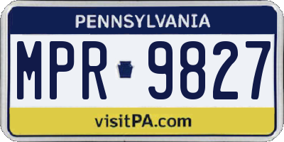 PA license plate MPR9827