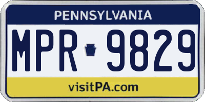 PA license plate MPR9829