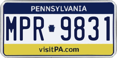 PA license plate MPR9831