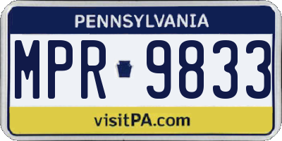 PA license plate MPR9833