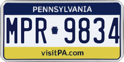 PA license plate MPR9834