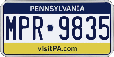 PA license plate MPR9835