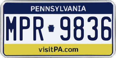 PA license plate MPR9836