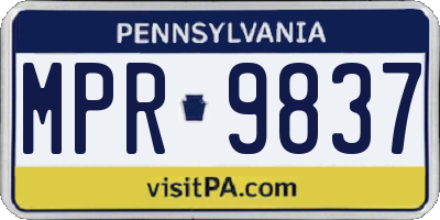 PA license plate MPR9837