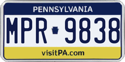 PA license plate MPR9838