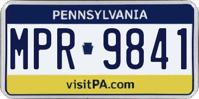 PA license plate MPR9841