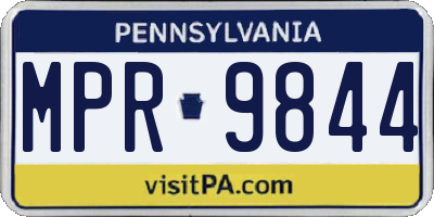 PA license plate MPR9844