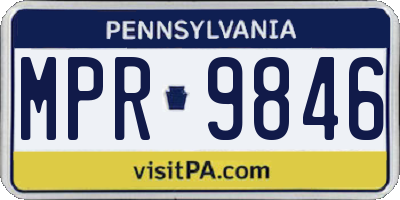 PA license plate MPR9846