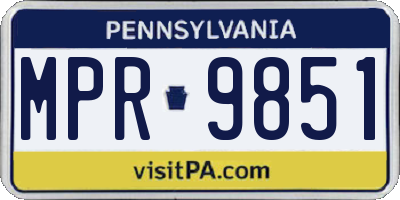 PA license plate MPR9851