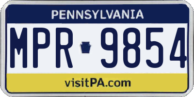 PA license plate MPR9854