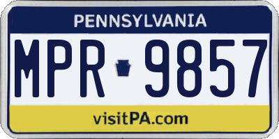 PA license plate MPR9857