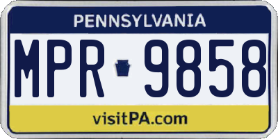 PA license plate MPR9858