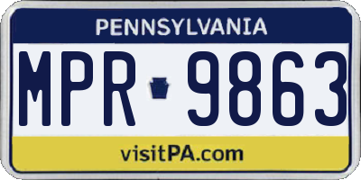 PA license plate MPR9863