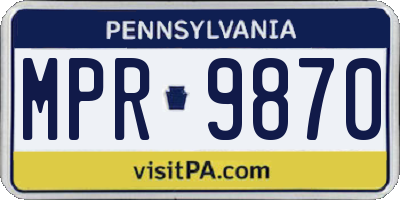 PA license plate MPR9870