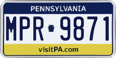 PA license plate MPR9871