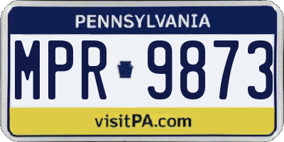 PA license plate MPR9873