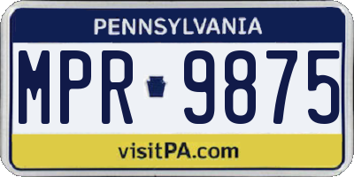 PA license plate MPR9875