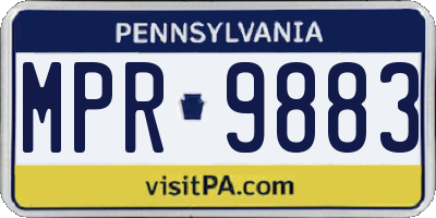 PA license plate MPR9883