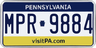 PA license plate MPR9884