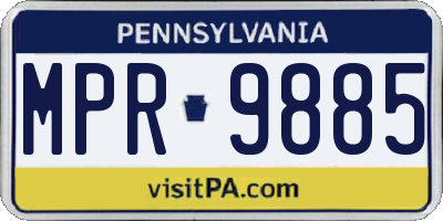 PA license plate MPR9885