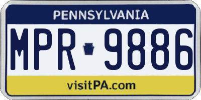 PA license plate MPR9886