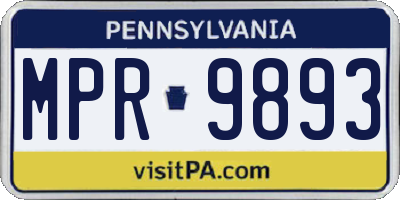 PA license plate MPR9893