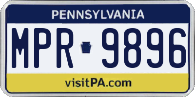 PA license plate MPR9896