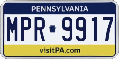 PA license plate MPR9917