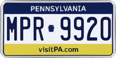 PA license plate MPR9920