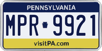 PA license plate MPR9921