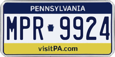 PA license plate MPR9924